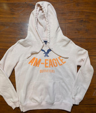 AMERICAN EAGLE OUTFITTERS Womens Graphic Hoodie Jumper Light Pink SZ M