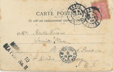 P109/33 GREAT BRITAIN CHANNEL ISLANDS 1904 PICTURE POSTCARD FRANCE TO JERSEY