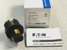 NEW Eaton Arrow Hart AHPL23005UL Powerlock Plug 20A 125V 3 Pole 3 Wire, Interior