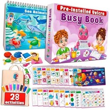 Montessori Busy Book for Toddlers Ages 3  5   Premium Thick Pages, Pink