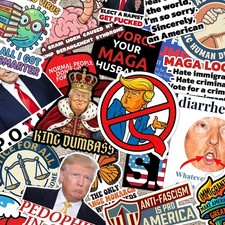 Anti Trump Sticker Pack 20 Pcs, Funny Decals for Cup, Tumbler, Bottle, Laptop