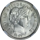 1907-P Barber Dime CAC Sticker NGC MS64 Superb Eye Appeal Strong Strike