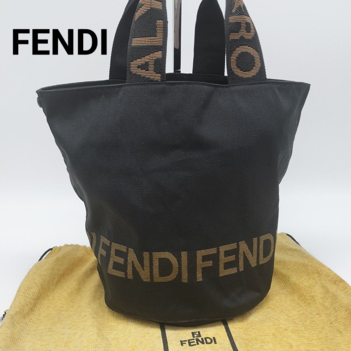 RARE FENDI Black Tote Bag Exquisite Designer Handbag