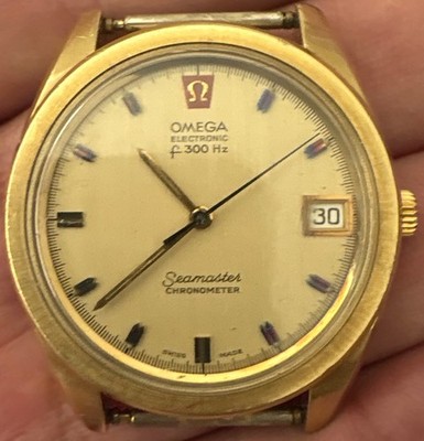 OMEGA Seamaster F300HZ Electronic Chronometer Gold-plated Mens Vintage Watch
