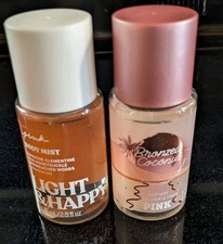 Victoria's Secret PINK Light  Happy Body Mist  Bronze Coconut 2.5 fl oz SET 2