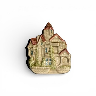 Vintage Liberty Falls Clark Mansion Keramik Sammlerstück Kühlschrankmagnet Souvenir