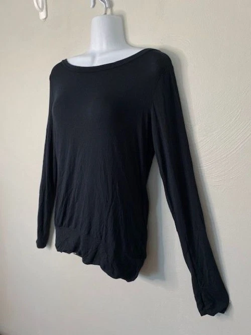 PrAna Synergy Yoga Open Back Top Size S-M Black Stretchy Dance Tencel - Image 4 of 4