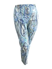 Tommy Hilfiger Women's Paisley-Print Ankle Pants 16, Mist Combo