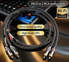 Stereo RCA Audio Cable 6N OFC Male to Male 2RCA Gold Plated Plug for CD Amplifie