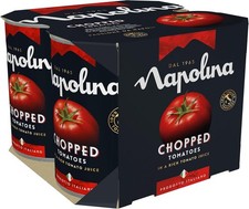 Napolina Chopped Tomatoes 400g Pack of 4 for Sauces and Cooking