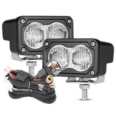 3'' S1 LED Lights Pair Wide Cornering Flood Beam Cube Pods Off Road Driving Lamps