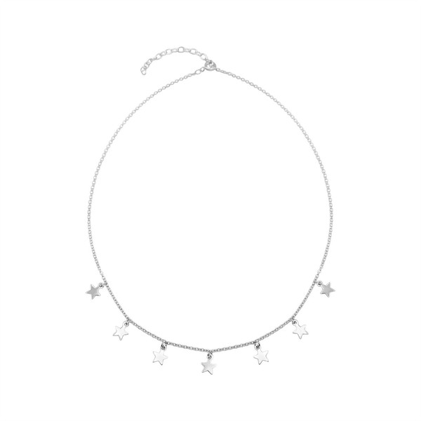 Halskette HäNgender Stern Himmlisch Ankerkette 925 Sterling Silber - Silverly-image