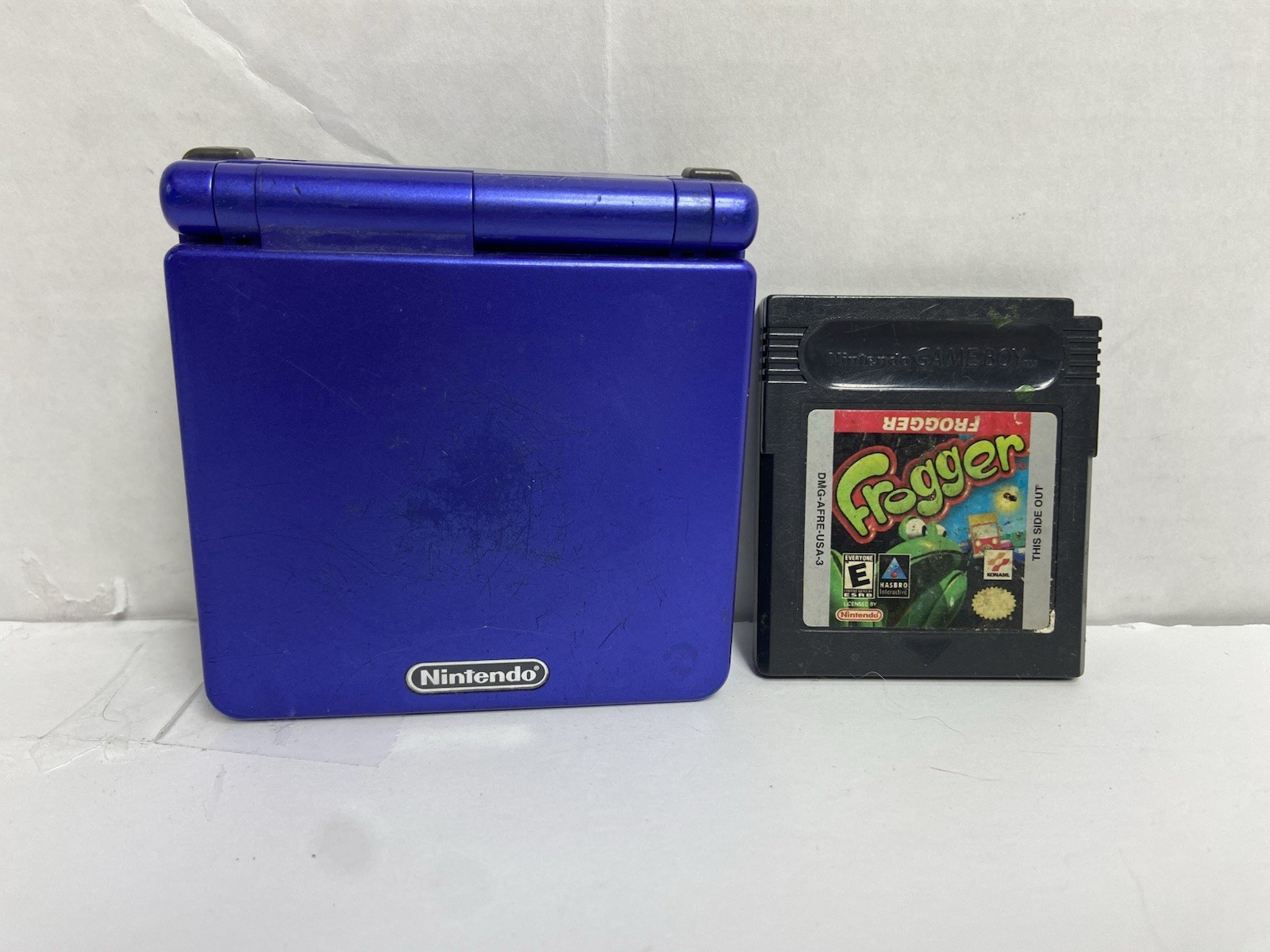 Nintendo Game Boy Advanced SP BLUE AGS001 NO CHARGER W/Frogger Read Description