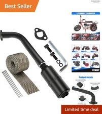 Predator 212 Exhaust Header Pipe & Muffler Replacement with Heat Shield - Black