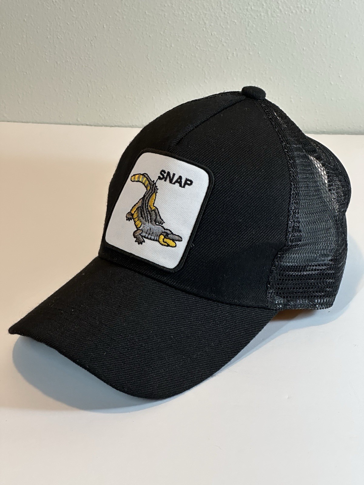 Adjustable Snapback Hat Black Alligator Animal Gr… - image 2