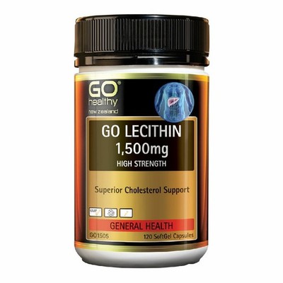 Go Healthy GO Lecithin 1500mg Superior Cholesterol Support 120 Capsules