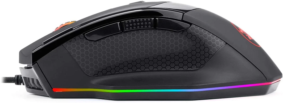 Redragon M801 PC Gaming Mouse LED RGB Backlit MMO 9 Programmable Buttons -  black | eBay