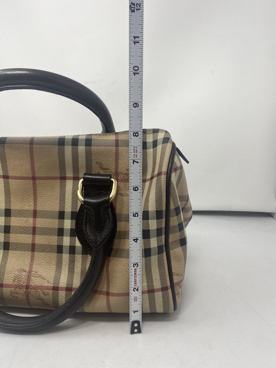 BURBERRY Haymarket Check Coated Canvas Bowling Bag Rare EUC BURBERRY Haymarket Check Coated Canvas Bowling Bag Rare EUC