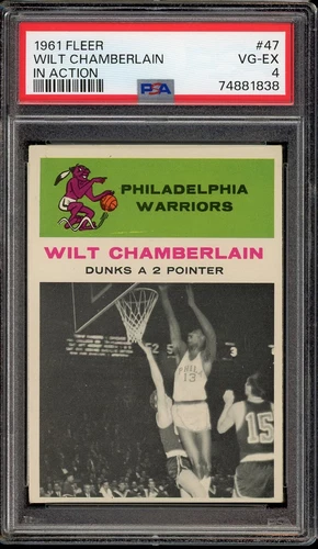 1961 Fleer Basketball #47 Wilt Chamberlain In Action PSA 4