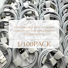 100Pcs 6FT/3Ft USB Charging Cable Cord For Apple iPhone 14 13 12 11 8 7 6 SE LOT