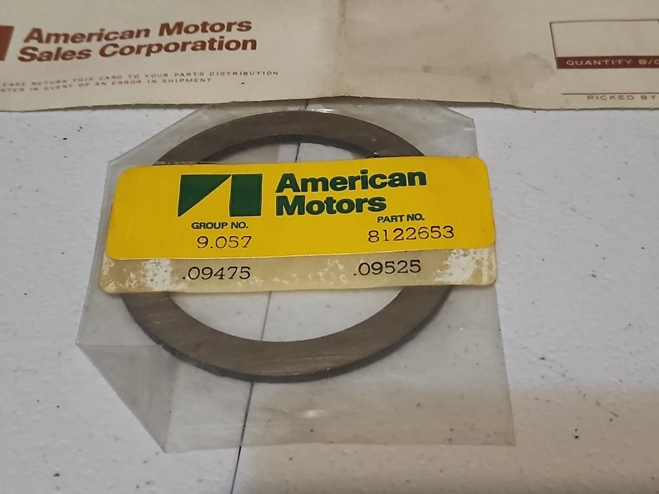 1973 - 78 HORNET、GREMLIN、PACER、JAVELIN SHIM、后轴针轴轴承原始设备制造商 — 第 2/2 张图片