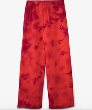 Nike Women's Air Jordan Heritage Tie Dye Fleece Wide Leg pants Red DN4584-635 g