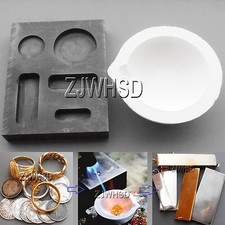 Barra de lingote de oro de 1/4 1/2 1 OZ molde de moneda redondo refinamiento + juego de crisol de fusión