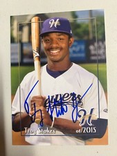 Troy Stokes 2015 Signed Helena Brewers Team Card