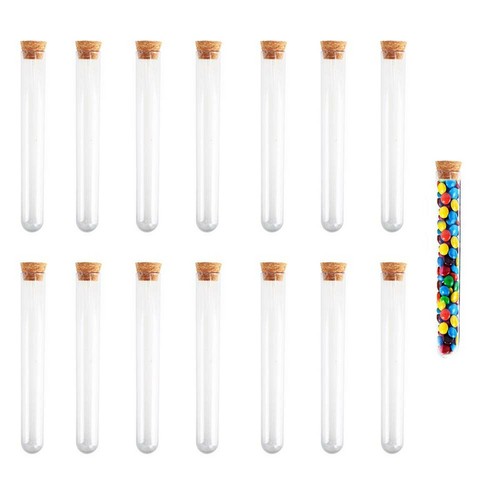 100pcs 20ML 16x150mm Test Tubes With Wood Cork Stopper Candy Party Wedding AU - Picture 2 of 11