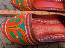 Colorful Indian Slip-On Handmade Leather Embroidered Jutties Women 8-8.5 N