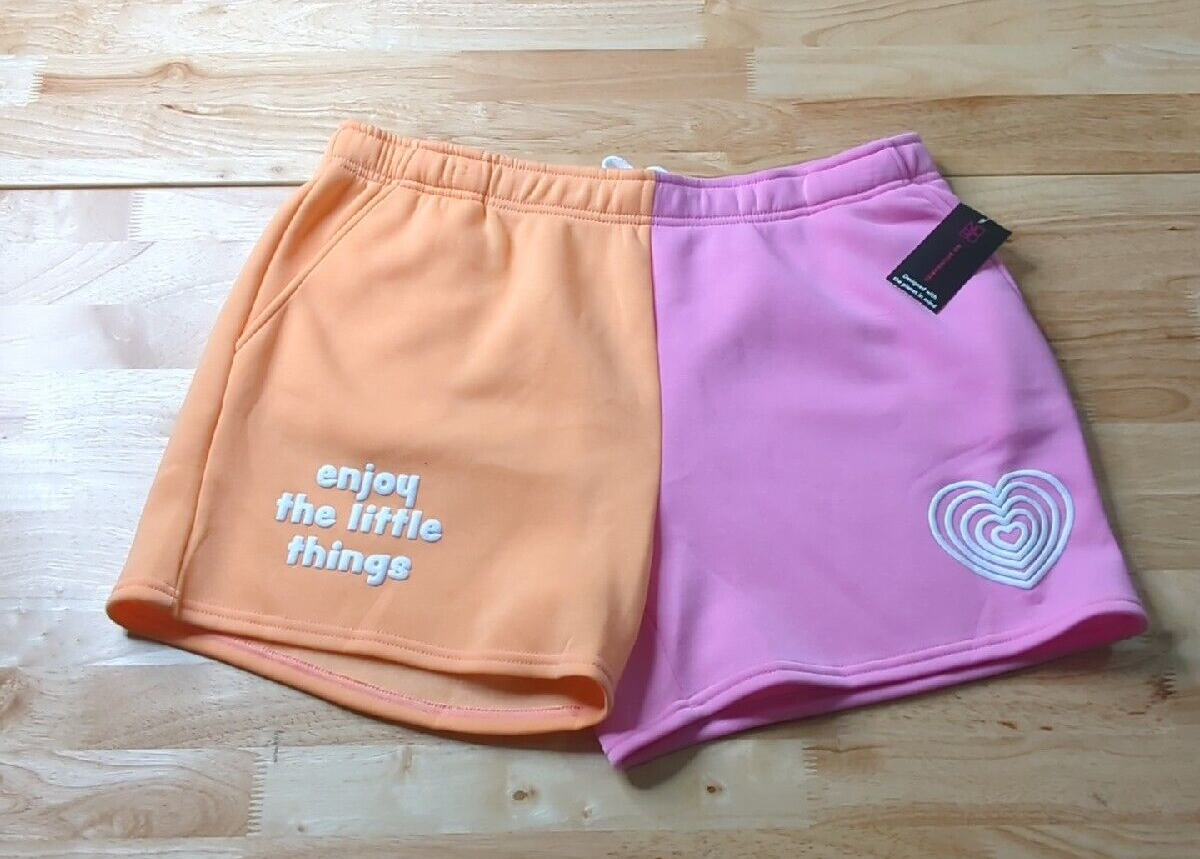 No Boundaries Women's Pair Fleece Bermuda Shorts Peach Jelly Size