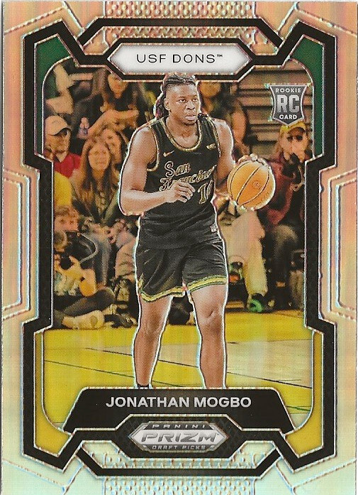2024 Panini Prizm Jonathan Mogbo #30 Silver Prizm SP RC Toronto Raptors