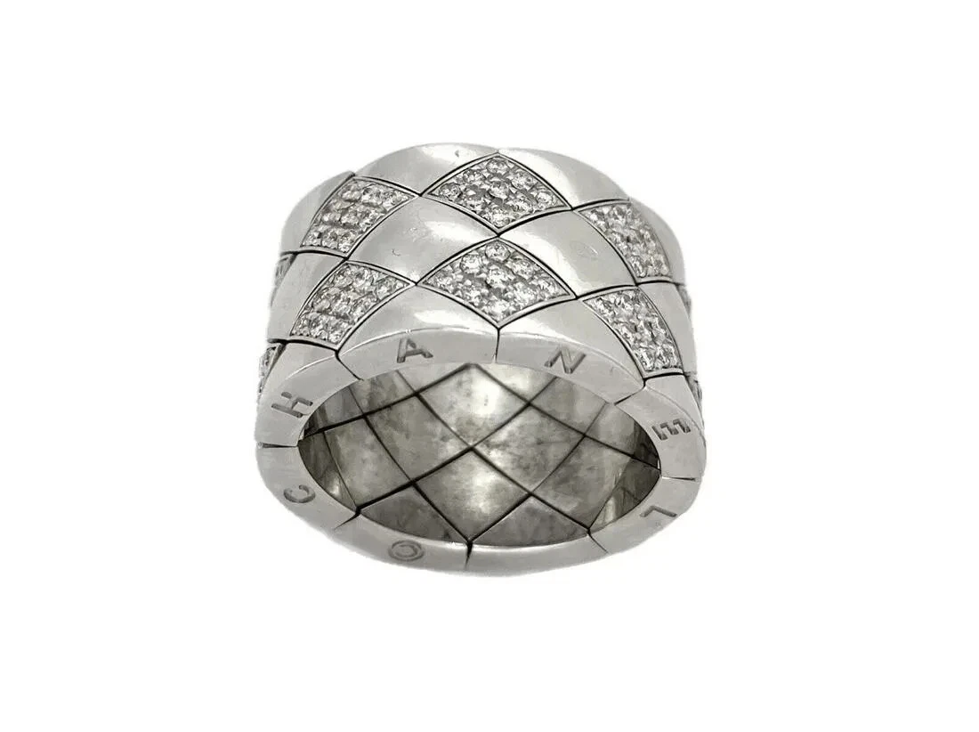 Chanel Vintage - Matelasse Ring - White Gold - Gold Ring Chanel