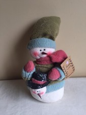 New Homespun Collections Stuffed Plush Snowman Christmas Tabletop Home Decor