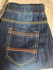 Skyhi Denim Jogger Pants with Adjustable Waist Distressed Style D