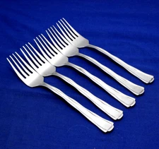 Oneida PANORAMA ~ Set of 5 Dinner Forks ~ Stainless Frost Handle Glossy Edge