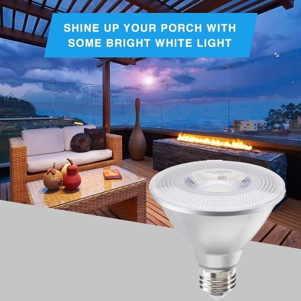 4Pack PAR30 LED Short Neck Flood Wet Light Bulb, 10W (75W), 2700K, E26 - Image 2 of 4