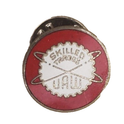 Vintage UAW Skilled Trades Tie Pin Back Lapel GM United Auto Workers