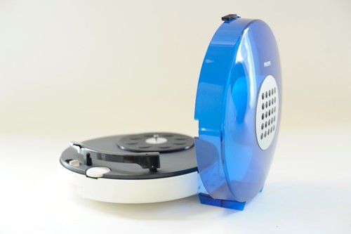 Serviced 70s Vtg Blue Philips 303 Ufo Portable Record Player Dupont NOS NIB Box - Picture 5 of 12