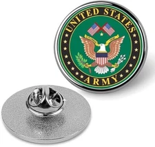 Silver United States Army Lapel Pin Veteran Tie Suit Shirt Pinback
