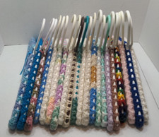 Crochet Clothing Hangers Handmade Plastic Lot of 21 NICE CONDITION     BT