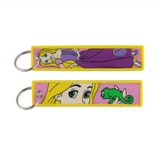 Tangled Princess Rapunzel Embroidered Double Sided Key Tag Keychain