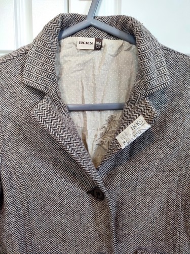 IKKS Boy's Button Up Blazer 10A,138cm, Beige & Brown Pre-owned - Picture 2 of 4