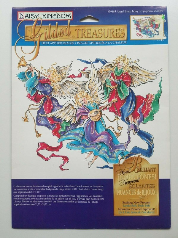 Vintage Daisy Kingdom Gilded Treasures Iron On Transfer Angel Symphony