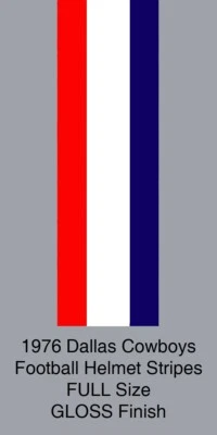 Full Size Dallas Cowboys 1976 Throwback Football Helmet Stripes -Gloss 20 mil 3M