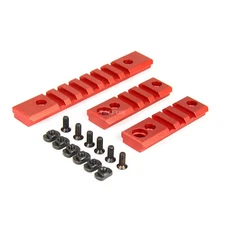 RED 3PCS M-Lok ALUMINUM Rail Mount Section 7 3 3 Slot Picatinny Weaver