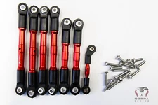 Traxxas Slash 4x4 LCG RED Aluminum Turnbuckles / Tie Rods FULL SET  4WD 4x4