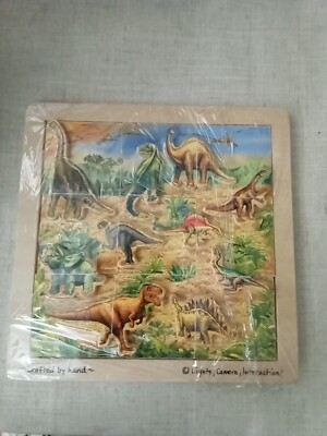 Melissa And Doug Dino Scramble Wooden Dinosaur Theme Puzzle New. 