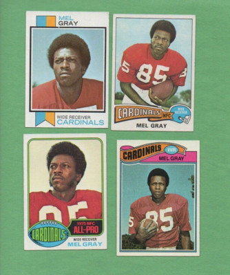 1973 1975 1976 & 1977 Topps Football Set MEL GRAY 4 Card Lot # 297 40 520 81