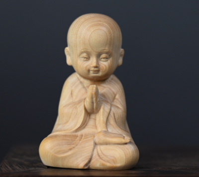 ZQ056 - 6.5x5.5x4.5 CM Hand Carved Boxwood Figurine Carving